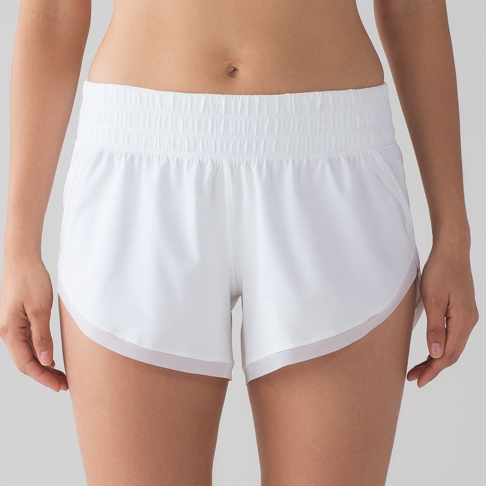 Lululemon Anew Short 4"
White  LIKE NEW mesh trim sexy High Hip Sz 6